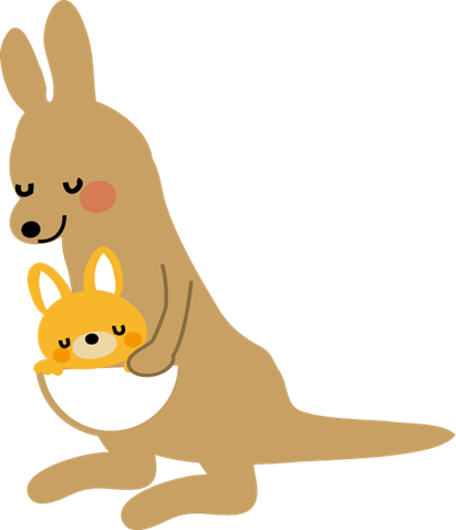 カンガルーの親子イラスト