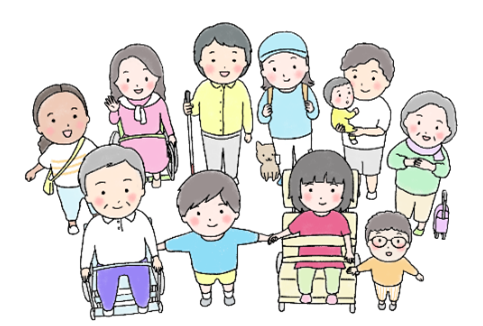 ハートを囲む人