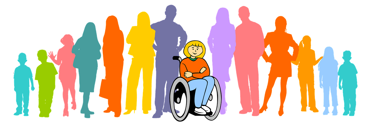 車椅子に乗っている人のイラスト